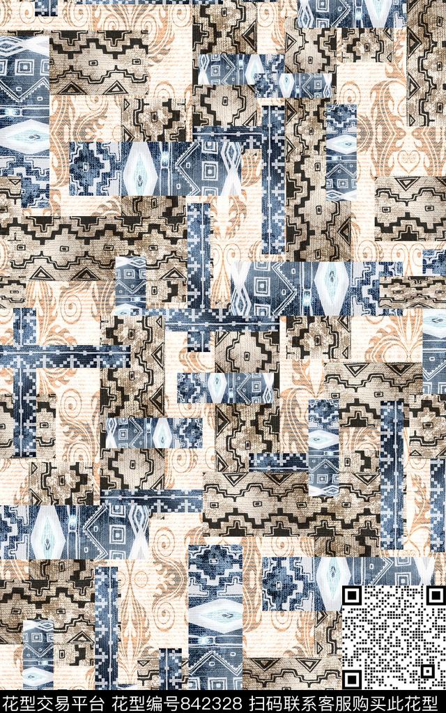 波西米亚欧美民族风数码印花华亿平台下载（图片编号: 842328） - 瓦栏（Walan）