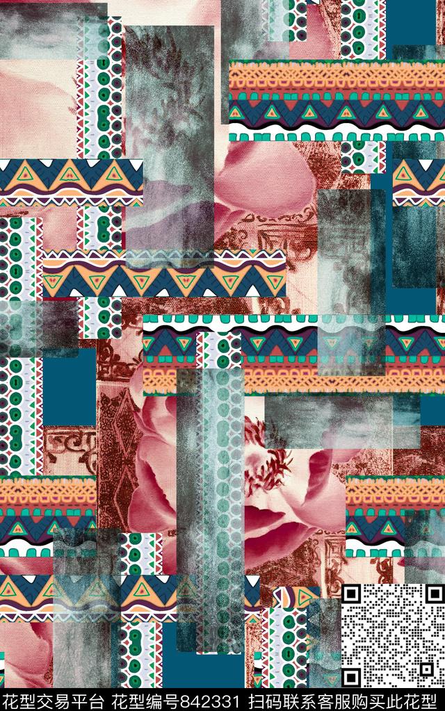 欧美波西米亚民族风数码印花华亿平台下载（图片编号: 842331） - 瓦栏（Walan）