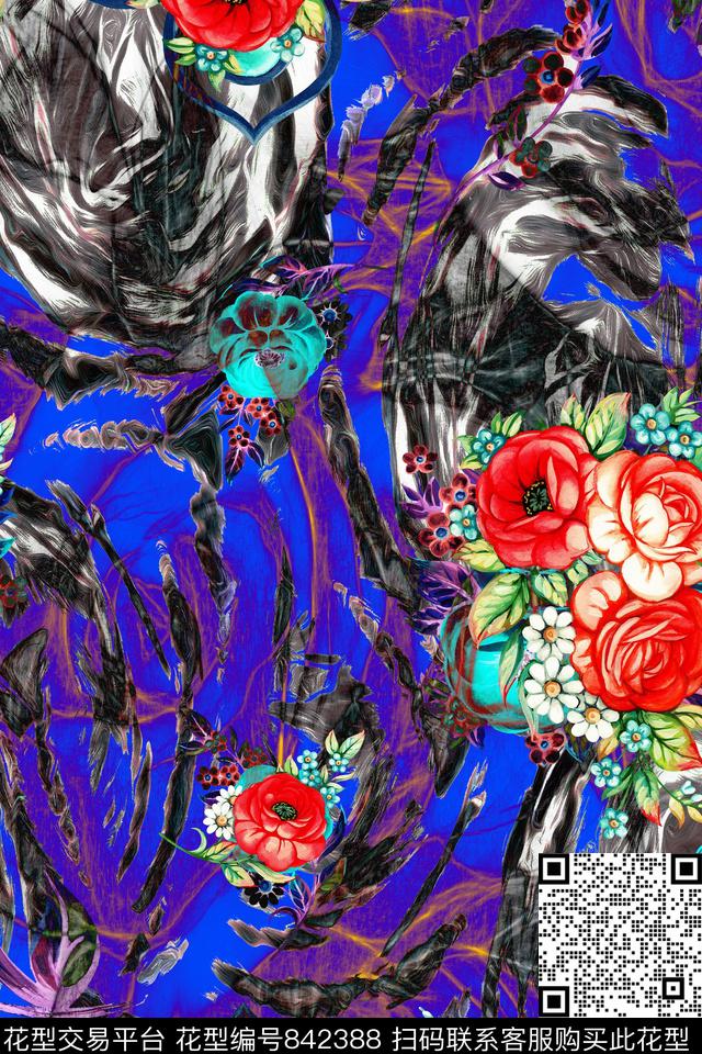 花卉玫瑰小碎花数码印花华亿平台下载（图片编号: 842388） - 瓦栏（Walan）