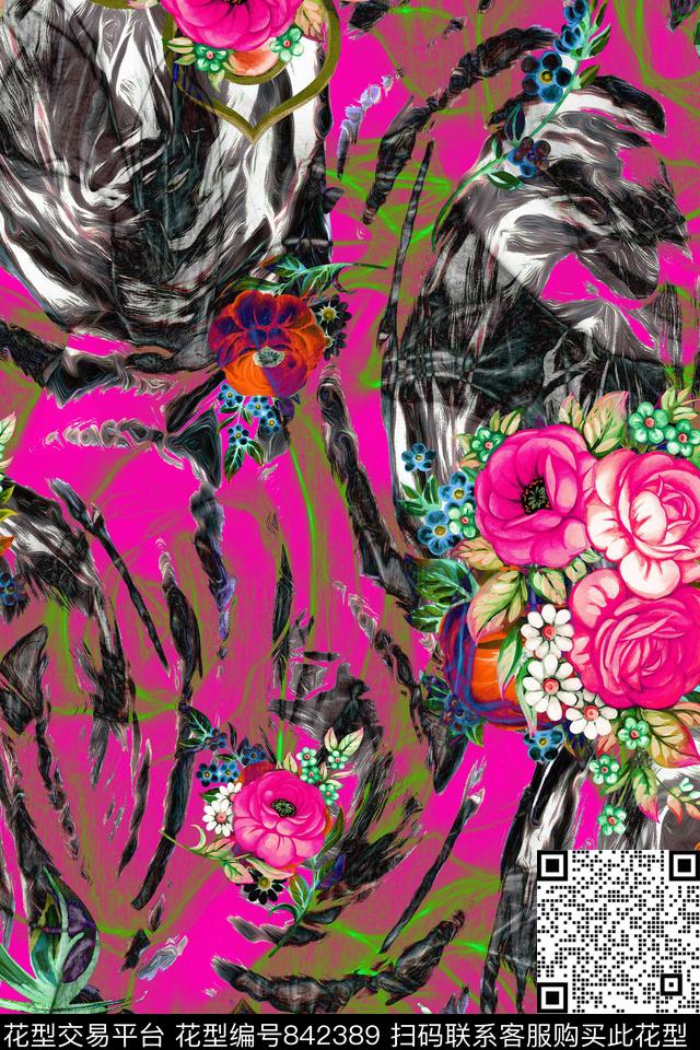 花卉玫瑰小碎花数码印花华亿平台下载（图片编号: 842389） - 瓦栏（Walan）