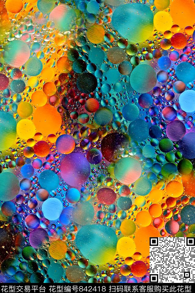 抽象几何圆形数码印花华亿平台下载（图片编号: 842418） - 瓦栏（Walan）