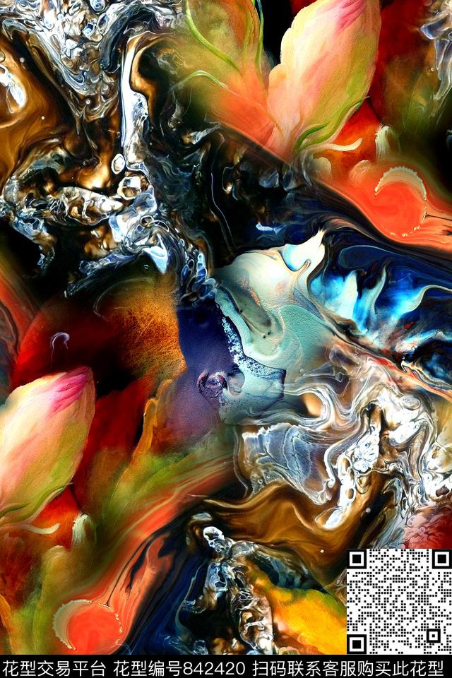 抽象几何矿石数码印花华亿平台下载（图片编号: 842420） - 瓦栏（Walan）