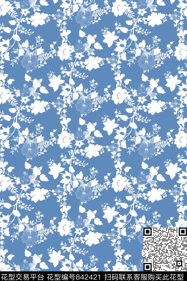 小碎花花朵女装传统印花华亿平台下载（图片编号: 842421） - 瓦栏（Walan）