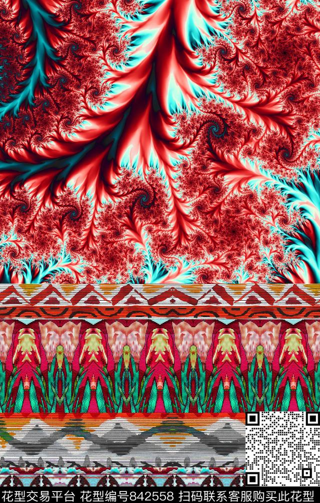 欧式波西米亚民族风数码印花华亿平台下载（图片编号: 842558） - 瓦栏（Walan）