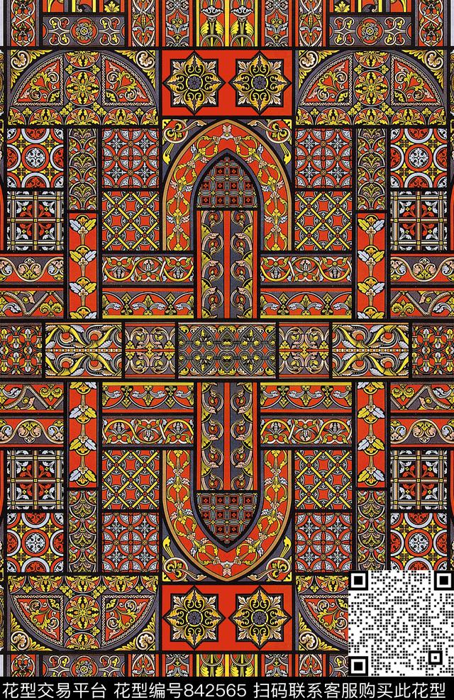 复古宫廷欧式数码印花华亿平台下载（图片编号: 842565） - 瓦栏（Walan）