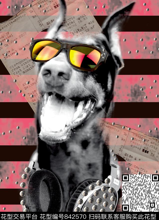 狗动物酷数码印花华亿平台下载（图片编号: 842570） - 瓦栏（Walan）