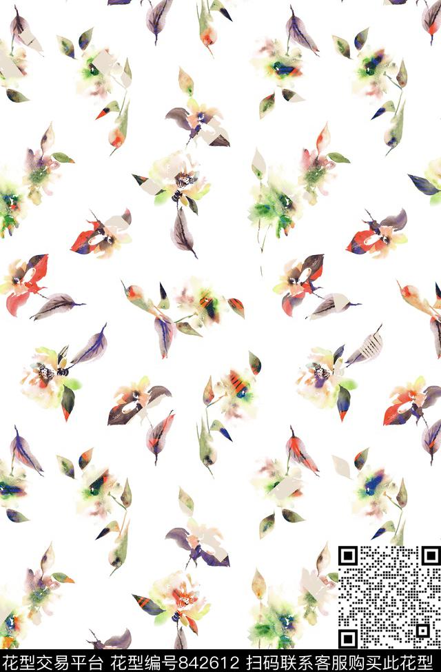 小碎花花朵花卉数码印花华亿平台下载（图片编号: 842612） - 瓦栏（Walan）