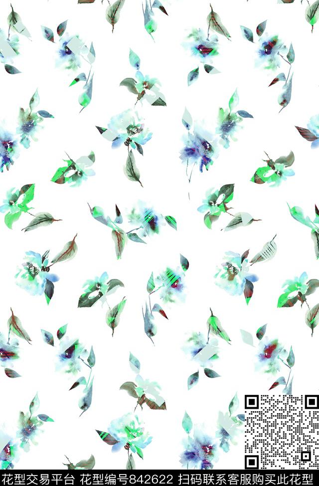 小碎花花朵花卉数码印花华亿平台下载（图片编号: 842622） - 瓦栏（Walan）