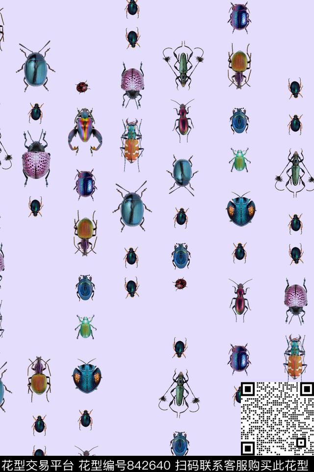 昆虫甲壳虫瓢虫数码印花华亿平台下载（图片编号: 842640） - 瓦栏（Walan）