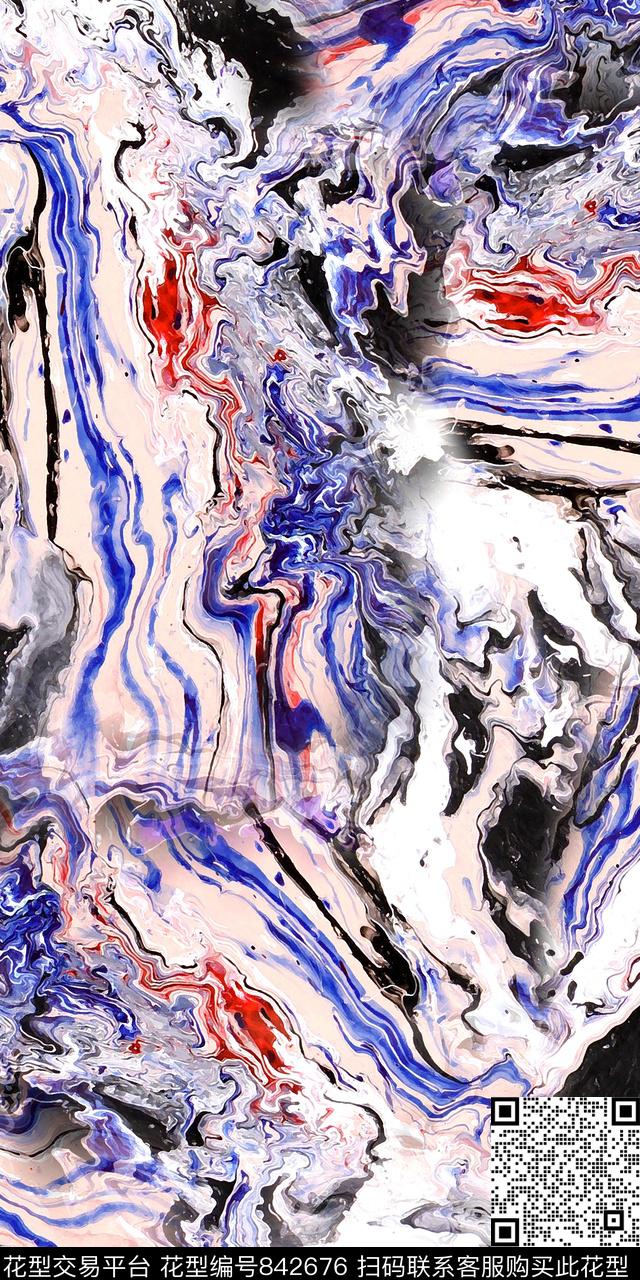 炫彩数码抽象数码印花华亿平台下载（图片编号: 842676） - 瓦栏（Walan）