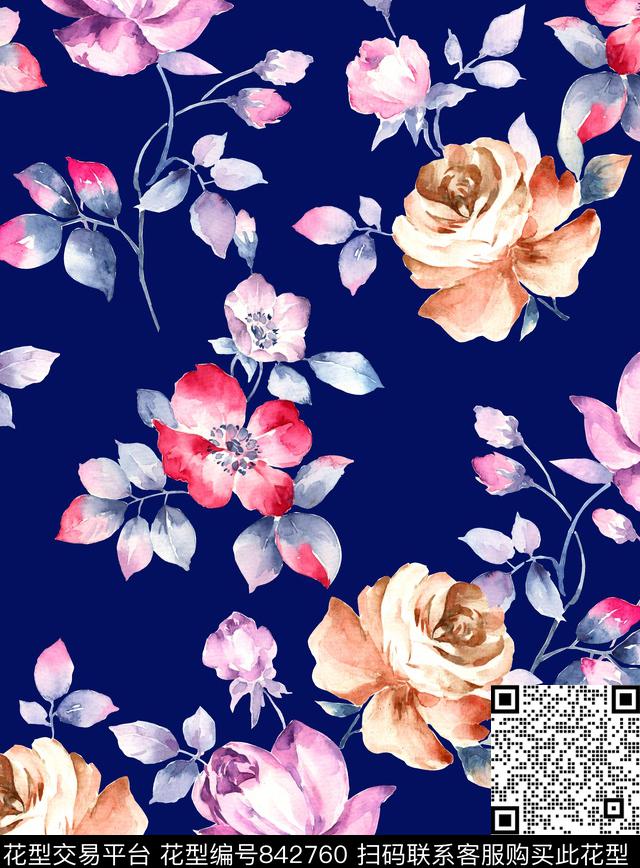 花瓣小碎花荷花数码印花华亿平台下载（图片编号: 842760） - 瓦栏（Walan）