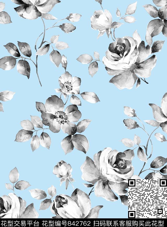 花瓣小碎花荷花数码印花华亿平台下载（图片编号: 842762） - 瓦栏（Walan）