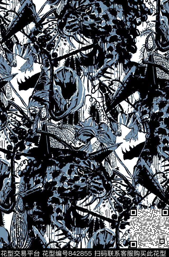 抽象纹理肌理纹理男装夹克华亿平台传统印花华亿平台下载（图片编号: 842855） - 瓦栏（Walan）