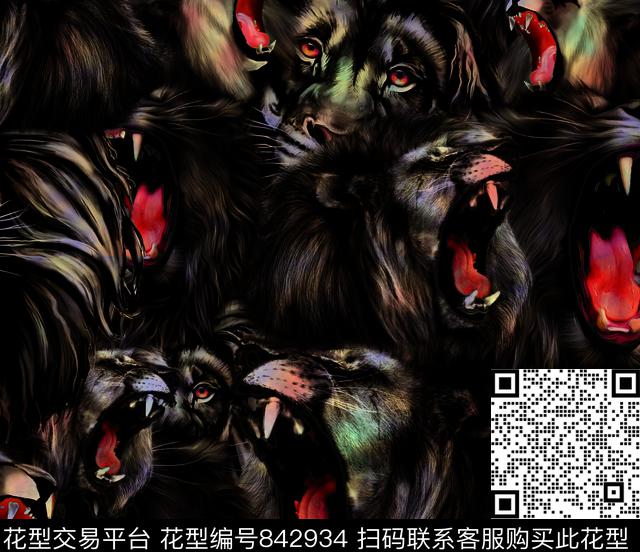 时尚前卫虎头创意男装数码印花华亿平台下载（图片编号: 842934） - 瓦栏（Walan）