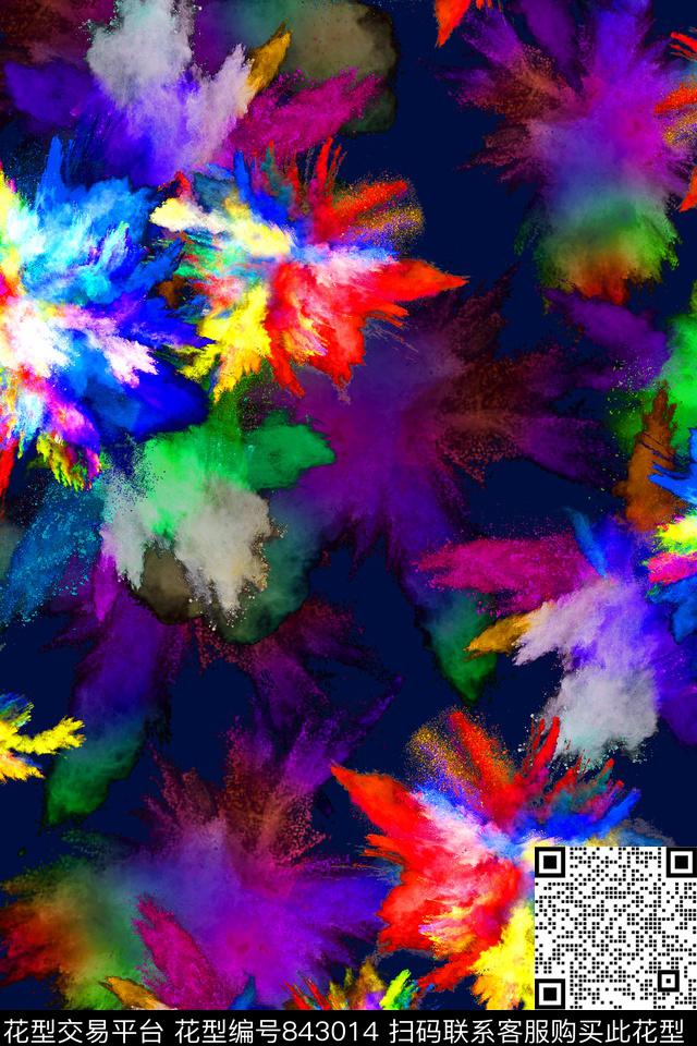 抽象画中国风抽象水彩数码印花华亿平台下载（图片编号: 843014） - 瓦栏（Walan）