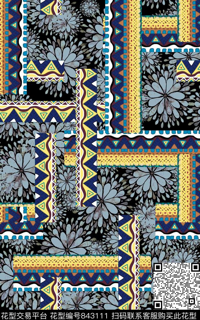 波西米亚欧式民族风数码印花华亿平台下载（图片编号: 843111） - 瓦栏（Walan）