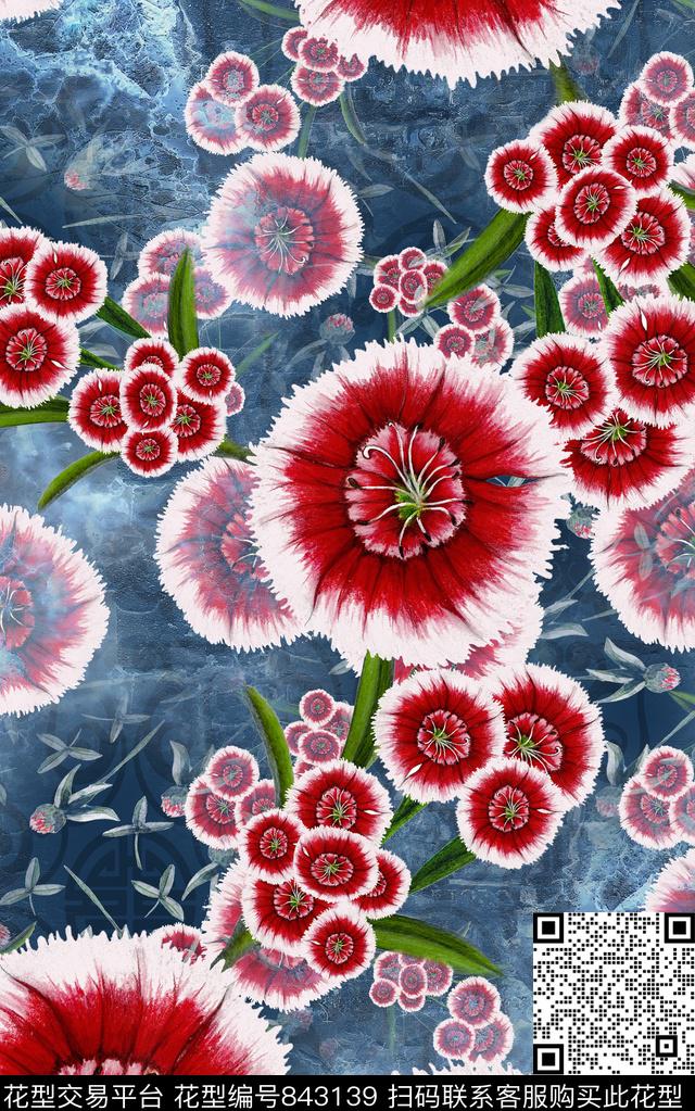 花卉波西米亚民族风数码印花华亿平台下载（图片编号: 843139） - 瓦栏（Walan）