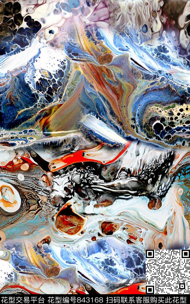 抽象几何拼接数码印花华亿平台下载（图片编号: 843168） - 瓦栏（Walan）