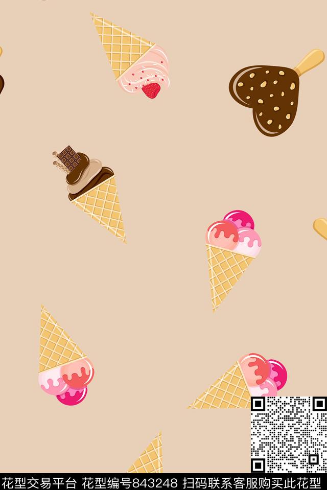 夏天凉爽棒冰数码印花华亿平台下载（图片编号: 843248） - 瓦栏（Walan）