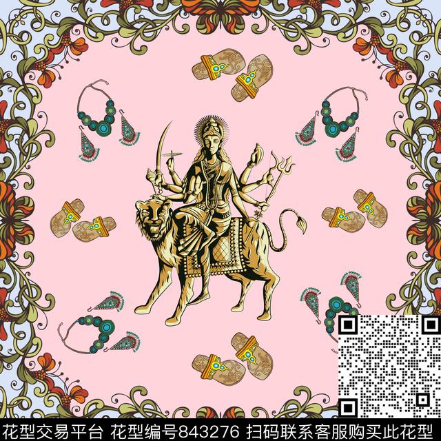 大牌花卉埃及人数码印花华亿平台下载（图片编号: 843276） - 瓦栏（Walan）