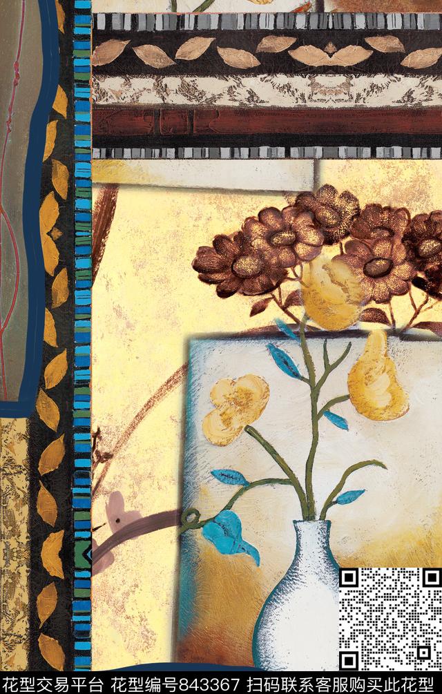 波西米亚欧式民族风数码印花华亿平台下载（图片编号: 843367） - 瓦栏（Walan）