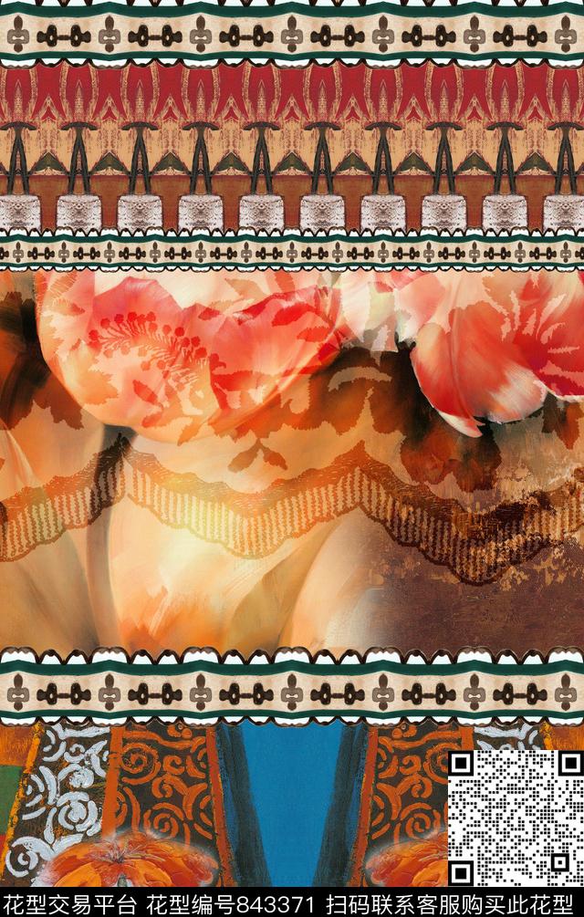 波西米亚欧式民族风数码印花华亿平台下载（图片编号: 843371） - 瓦栏（Walan）