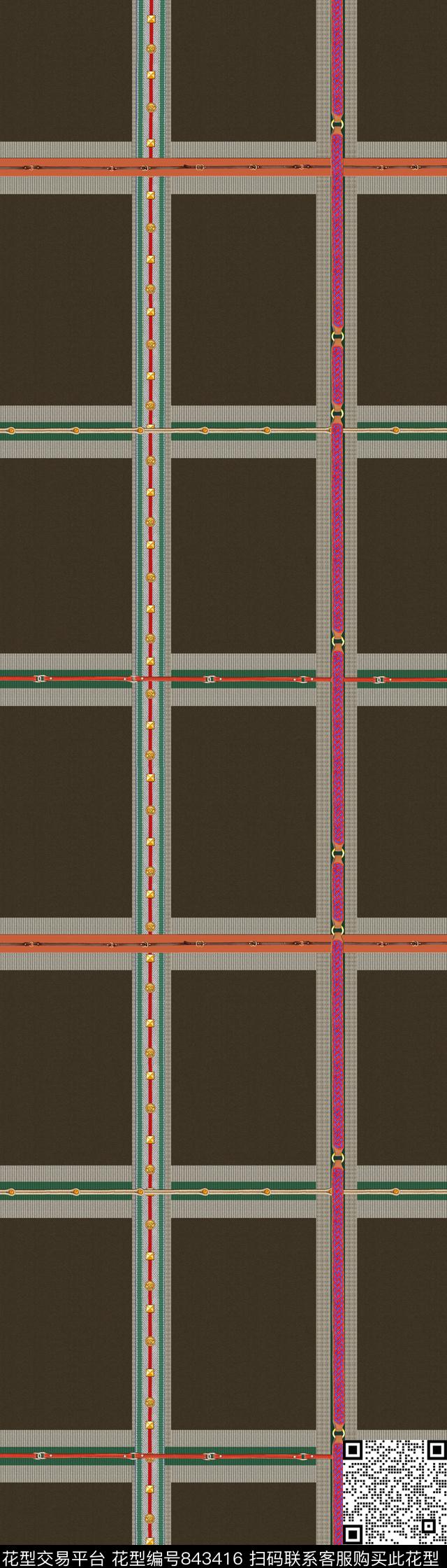 竖条横条条子数码印花华亿平台下载（图片编号: 843416） - 瓦栏（Walan）