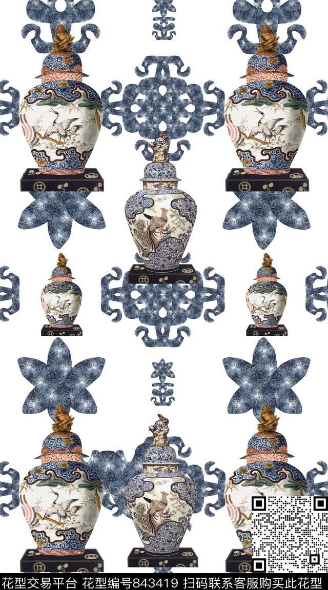 创意服装面料创意图案设计女装数码印花华亿平台下载（图片编号: 843419） - 瓦栏（Walan）