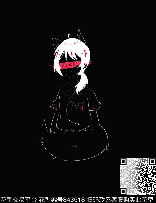 动漫卡通狐狸传统印花华亿平台下载（图片编号: 843518） - 瓦栏（Walan）