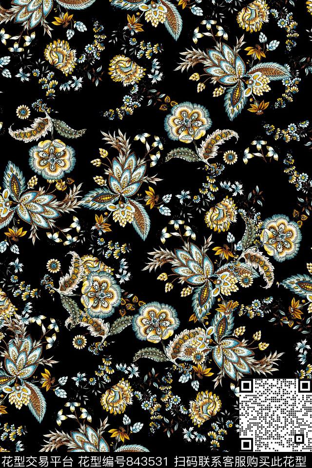 小碎花朦胧乱花数码印花华亿平台下载（图片编号: 843531） - 瓦栏（Walan）