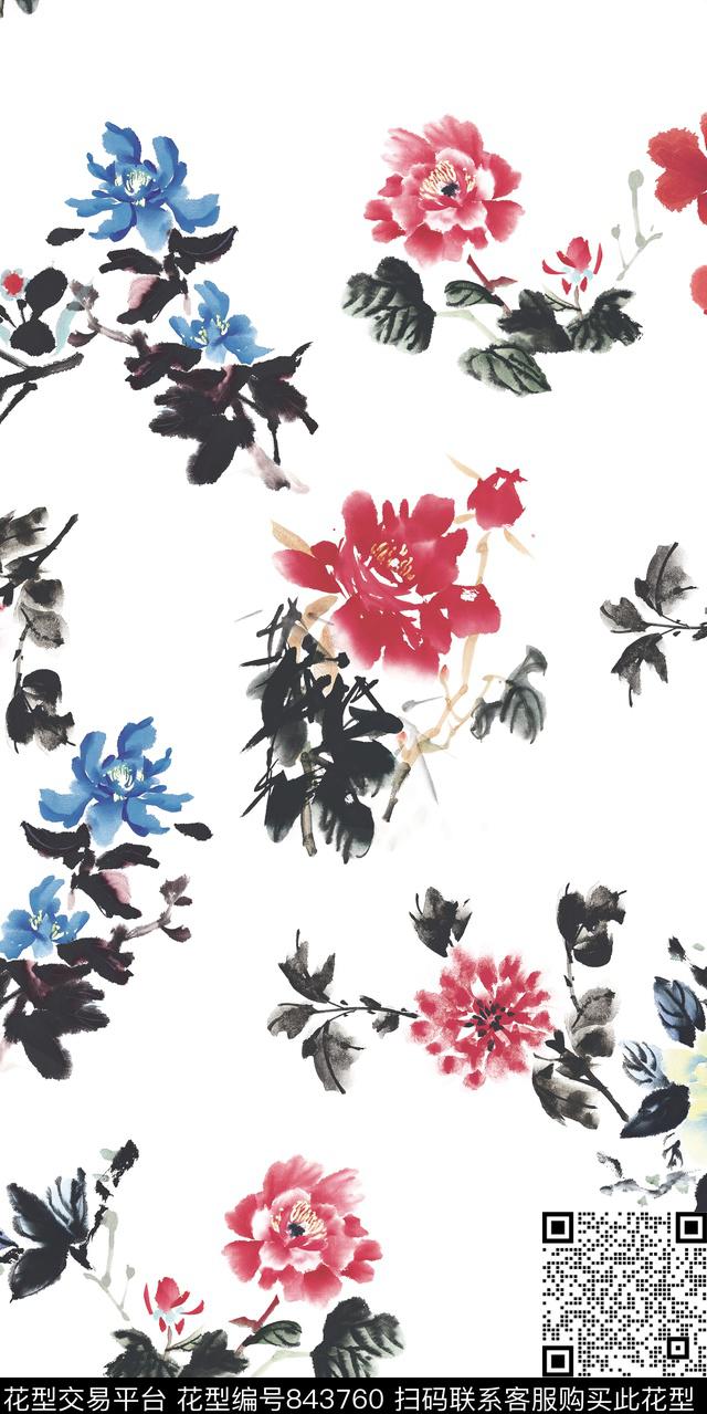 花瓣花朵花卉数码印花华亿平台下载（图片编号: 843760） - 瓦栏（Walan）