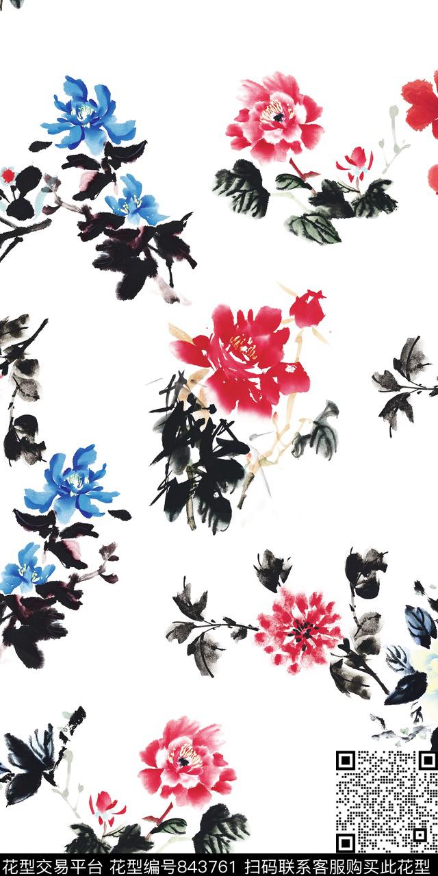 花瓣花朵花卉数码印花华亿平台下载（图片编号: 843761） - 瓦栏（Walan）