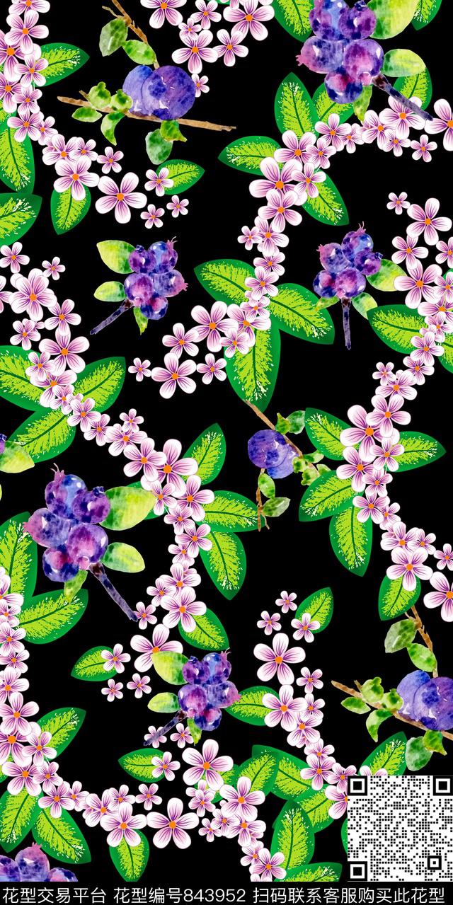 罂粟花小碎花花卉数码印花华亿平台下载（图片编号: 843952） - 瓦栏（Walan）