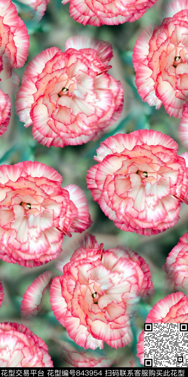 大花花卉数码印花华亿平台下载（图片编号: 843954） - 瓦栏（Walan）