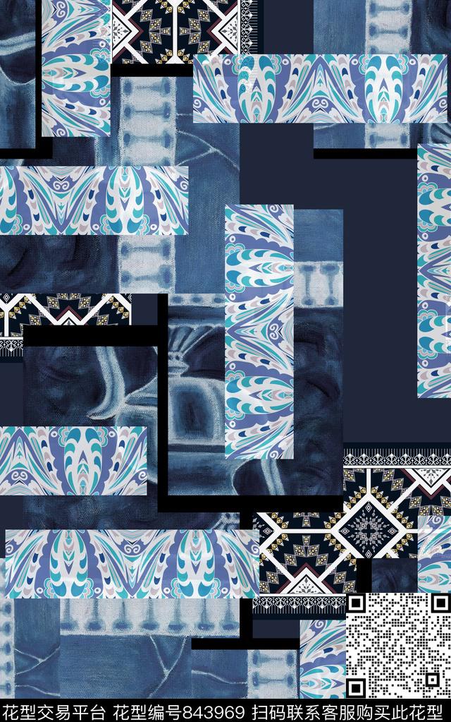 欧式波西米亚民族风数码印花华亿平台下载（图片编号: 843969） - 瓦栏（Walan）