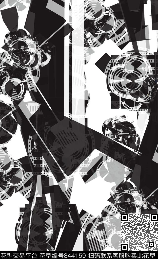 拼接空间不规则几何数码印花华亿平台下载（图片编号: 844159） - 瓦栏（Walan）