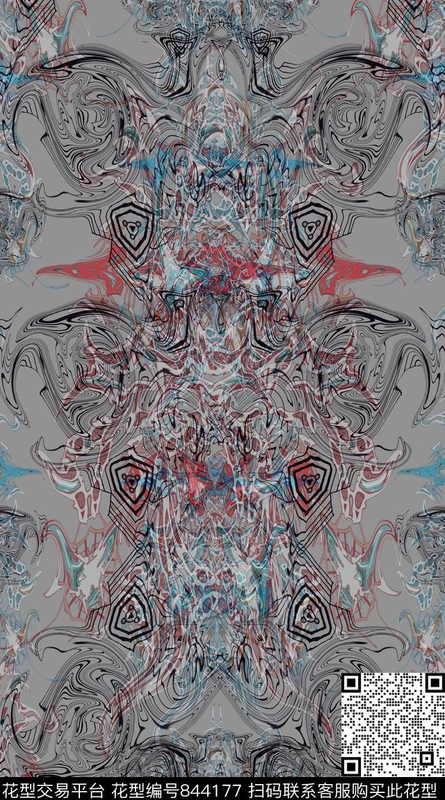 男装创意服装面料衬衫数码印花华亿平台下载（图片编号: 844177） - 瓦栏（Walan）