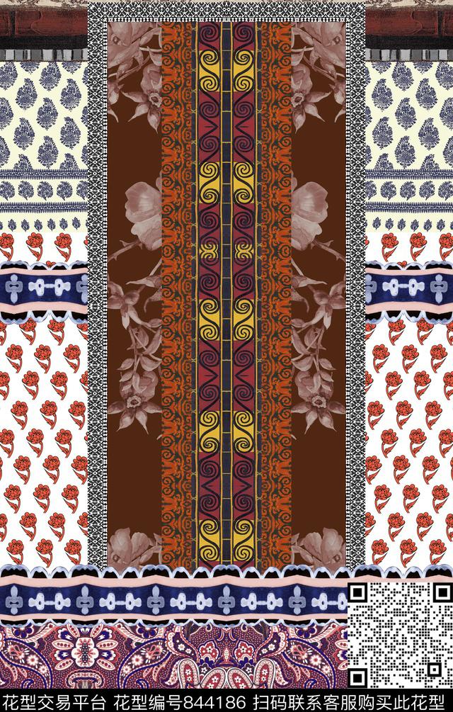 波西米亚欧式民族风数码印花华亿平台下载（图片编号: 844186） - 瓦栏（Walan）