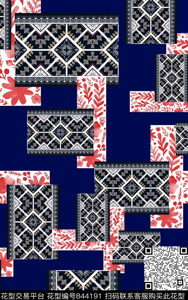 波西米亚欧式民族风数码印花华亿平台下载（图片编号: 844191） - 瓦栏（Walan）