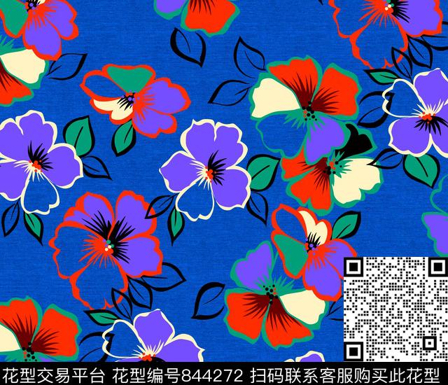 纹理花朵花卉传统印花华亿平台下载（图片编号: 844272） - 瓦栏（Walan）
