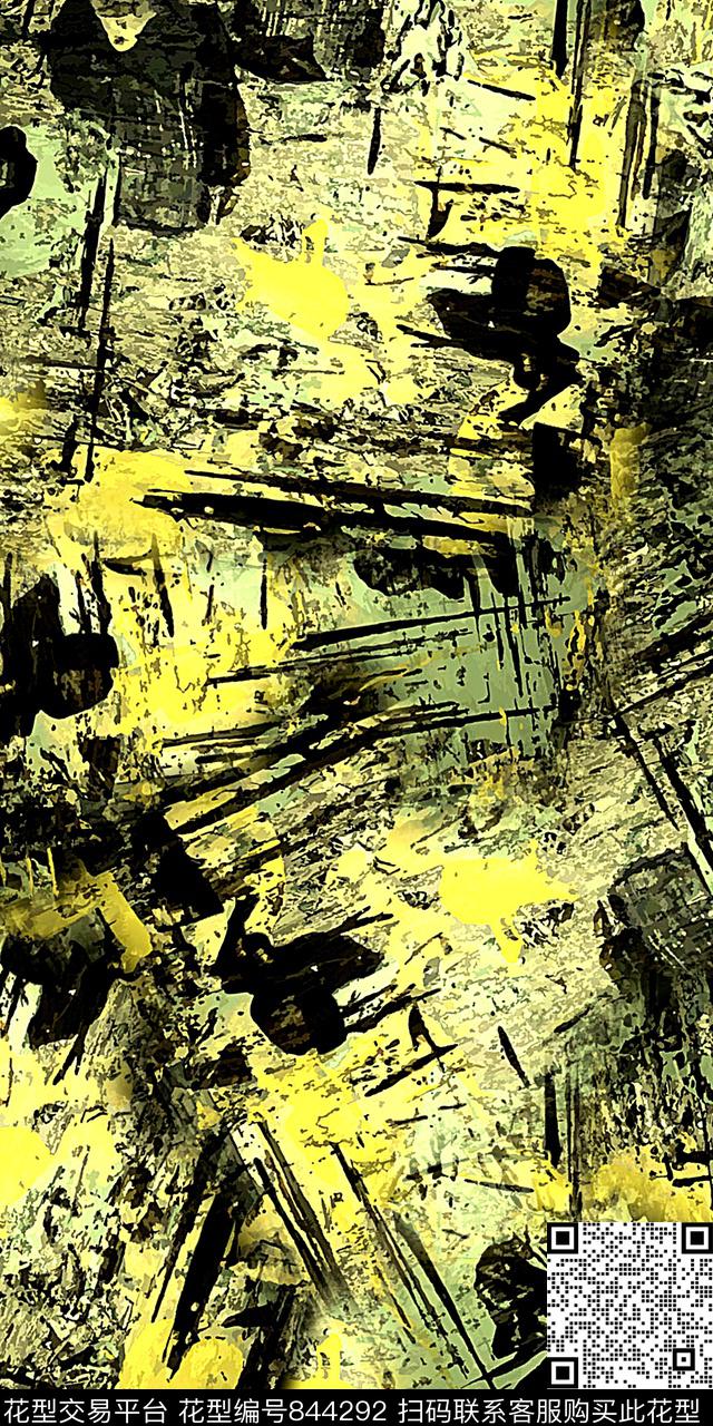 数码抽象炫彩数码印花华亿平台下载（图片编号: 844292） - 瓦栏（Walan）