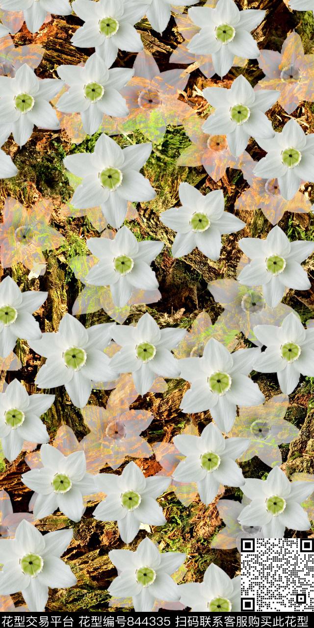 数码乱花花朵数码印花华亿平台下载（图片编号: 844335） - 瓦栏（Walan）