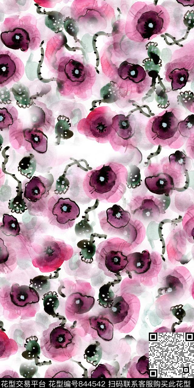 花朵花瓣花卉数码印花华亿平台下载（图片编号: 844542） - 瓦栏（Walan）