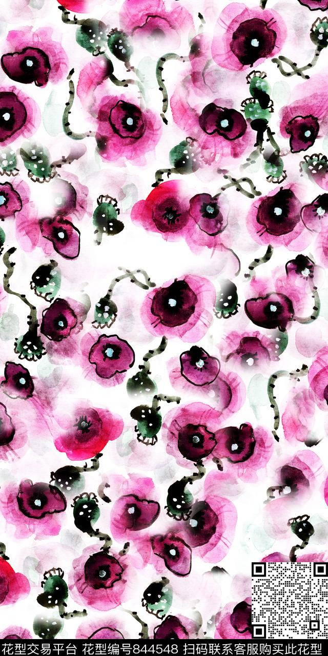 花朵花瓣花卉数码印花华亿平台下载（图片编号: 844548） - 瓦栏（Walan）