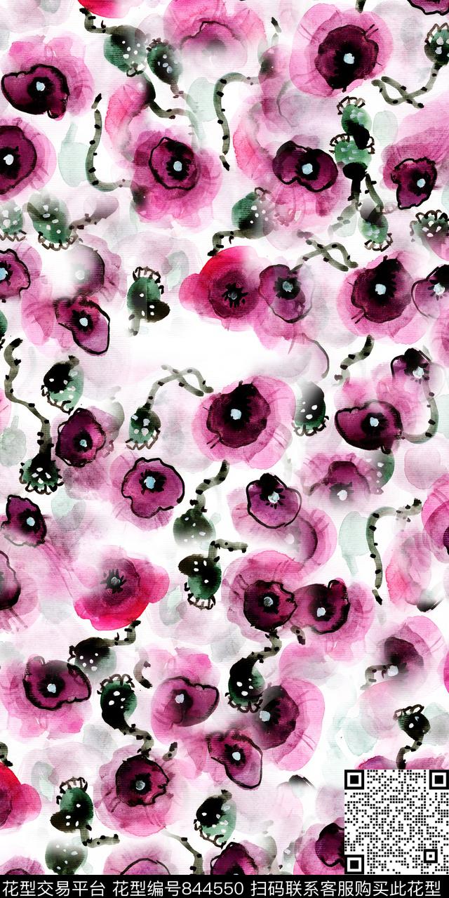 花朵花瓣花卉数码印花华亿平台下载（图片编号: 844550） - 瓦栏（Walan）