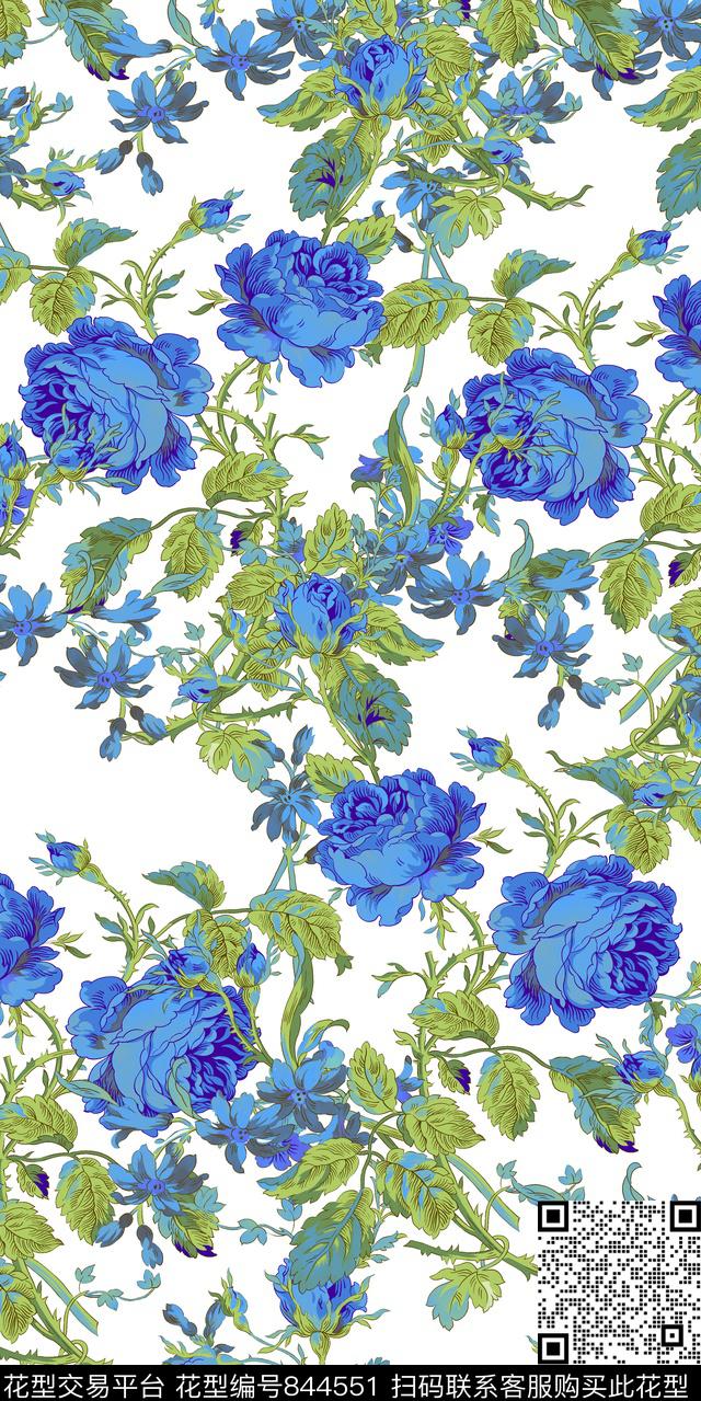 花朵花瓣花卉传统印花华亿平台下载（图片编号: 844551） - 瓦栏（Walan）