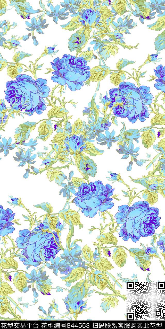 花朵花瓣花卉传统印花华亿平台下载（图片编号: 844553） - 瓦栏（Walan）
