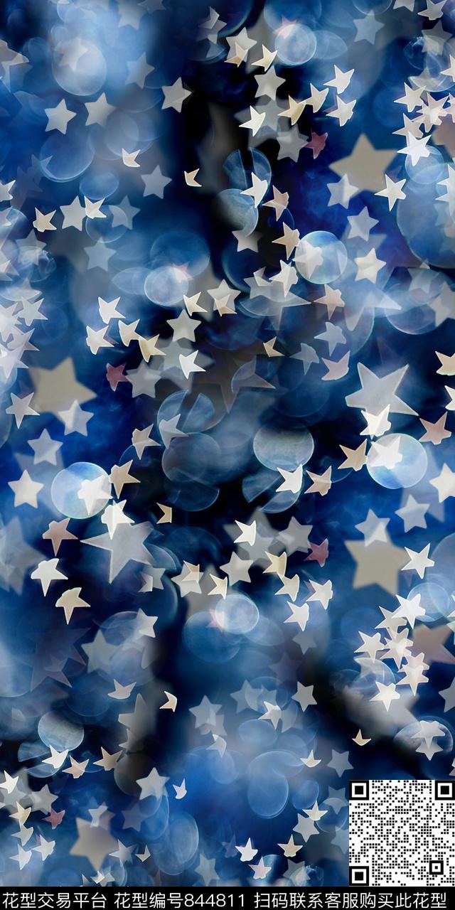 抽象色块创意抽象炫彩抽象星星数码印花华亿平台下载（图片编号: 844811） - 瓦栏（Walan）