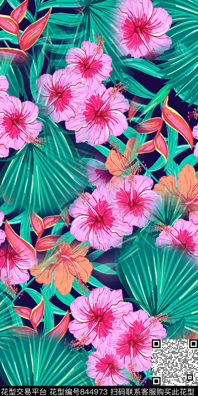 花朵花瓣花卉数码印花华亿平台下载（图片编号: 844973） - 瓦栏（Walan）