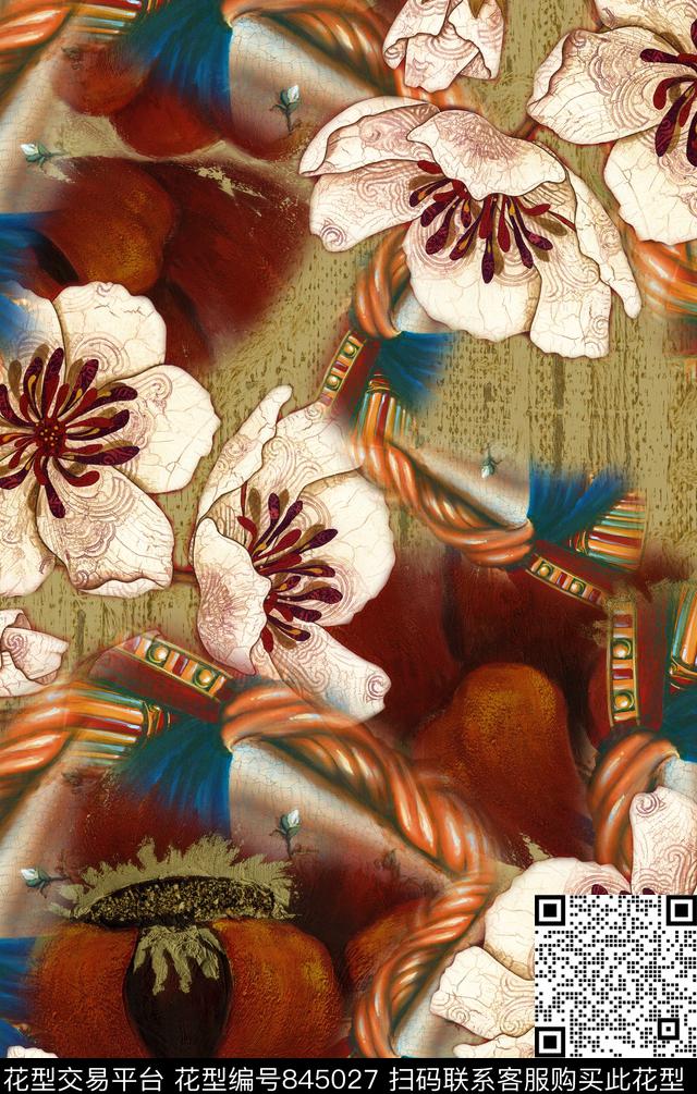 波西米亚欧式民族风数码印花华亿平台下载（图片编号: 845027） - 瓦栏（Walan）